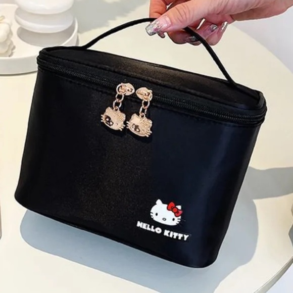 Sanrio Handbags - Sanrio Hello Kitty Make up Bag Portable Squeeze Cosmetic Storage Box